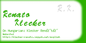 renato klecker business card